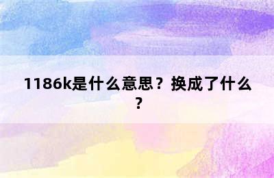 1186k是什么意思？换成了什么？