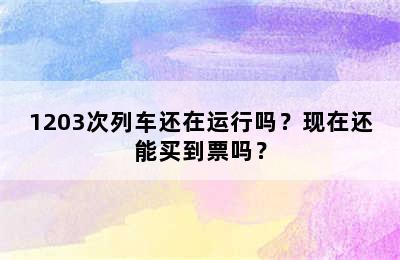1203次列车还在运行吗？现在还能买到票吗？