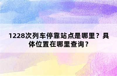 1228次列车停靠站点是哪里？具体位置在哪里查询？