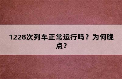 1228次列车正常运行吗？为何晚点？