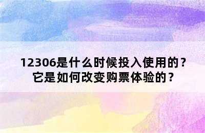 12306是什么时候投入使用的？它是如何改变购票体验的？