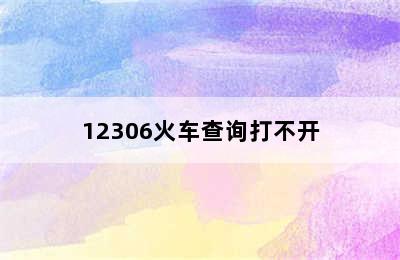 12306火车查询打不开