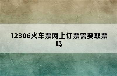 12306火车票网上订票需要取票吗