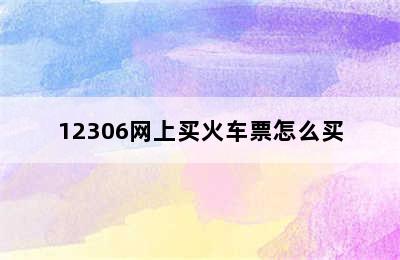 12306网上买火车票怎么买