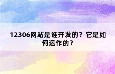 12306网站是谁开发的？它是如何运作的？