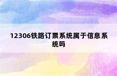 12306铁路订票系统属于信息系统吗