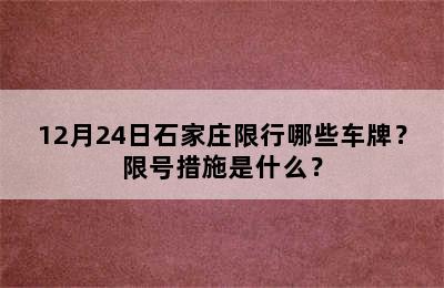 12月24日石家庄限行哪些车牌？限号措施是什么？
