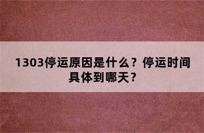 1303停运原因是什么？停运时间具体到哪天？
