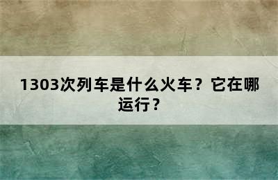 1303次列车是什么火车？它在哪运行？