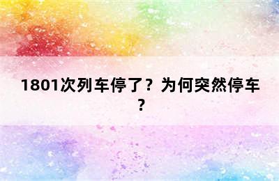 1801次列车停了？为何突然停车？