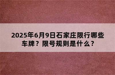2025年6月9日石家庄限行哪些车牌？限号规则是什么？