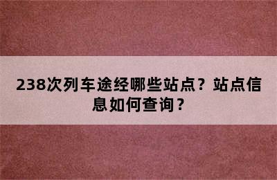 238次列车途经哪些站点？站点信息如何查询？