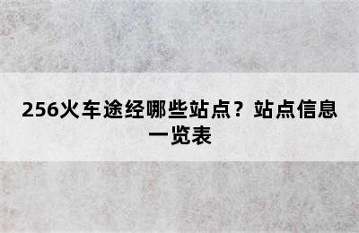 256火车途经哪些站点？站点信息一览表