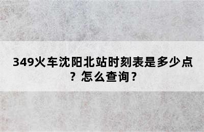 349火车沈阳北站时刻表是多少点？怎么查询？