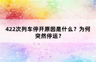 422次列车停开原因是什么？为何突然停运？