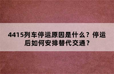 4415列车停运原因是什么？停运后如何安排替代交通？
