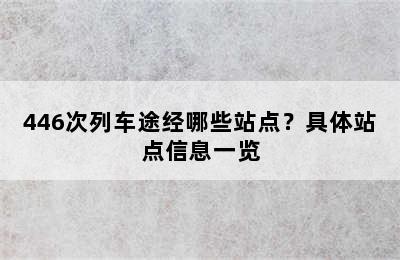 446次列车途经哪些站点？具体站点信息一览