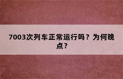 7003次列车正常运行吗？为何晚点？
