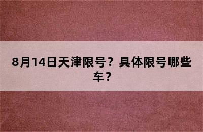 8月14日天津限号？具体限号哪些车？
