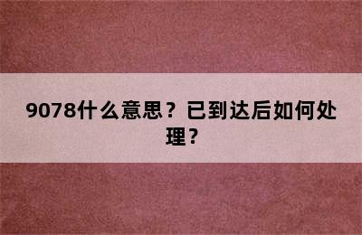 9078什么意思？已到达后如何处理？