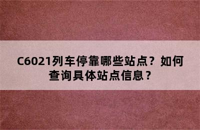 C6021列车停靠哪些站点？如何查询具体站点信息？