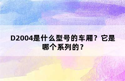 D2004是什么型号的车厢？它是哪个系列的？