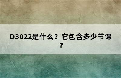 D3022是什么？它包含多少节课？