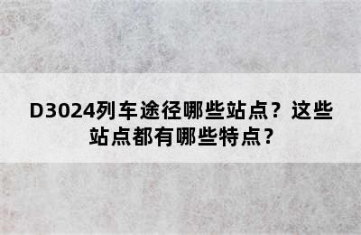 D3024列车途径哪些站点？这些站点都有哪些特点？