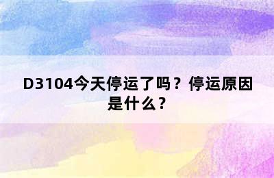 D3104今天停运了吗？停运原因是什么？