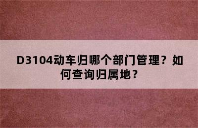 D3104动车归哪个部门管理？如何查询归属地？