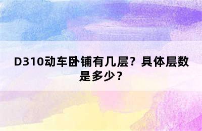 D310动车卧铺有几层？具体层数是多少？
