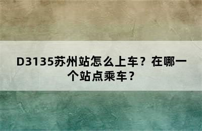 D3135苏州站怎么上车？在哪一个站点乘车？