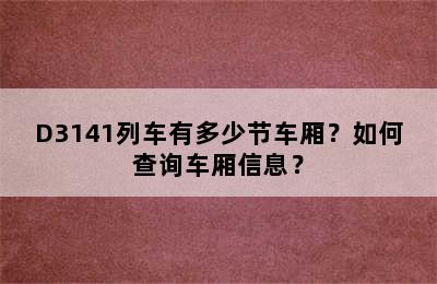 D3141列车有多少节车厢？如何查询车厢信息？