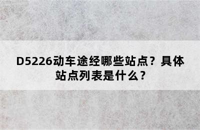 D5226动车途经哪些站点？具体站点列表是什么？