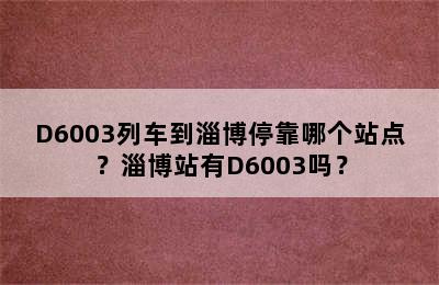 D6003列车到淄博停靠哪个站点？淄博站有D6003吗？