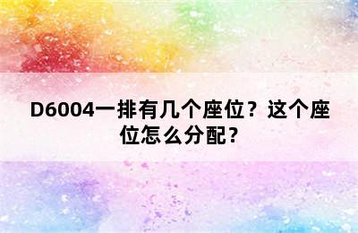 D6004一排有几个座位？这个座位怎么分配？