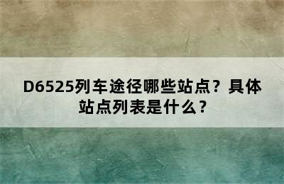 D6525列车途径哪些站点？具体站点列表是什么？