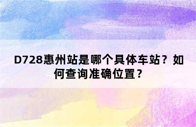 D728惠州站是哪个具体车站？如何查询准确位置？