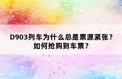 D903列车为什么总是票源紧张？如何抢购到车票？