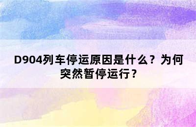 D904列车停运原因是什么？为何突然暂停运行？