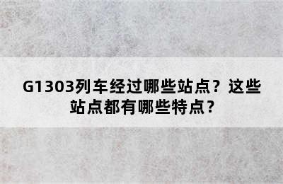 G1303列车经过哪些站点？这些站点都有哪些特点？