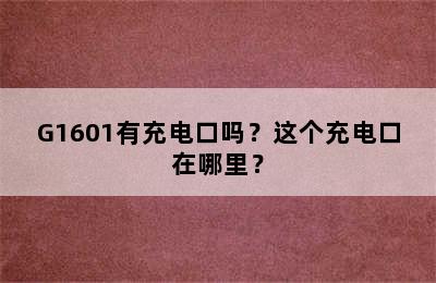 G1601有充电口吗？这个充电口在哪里？