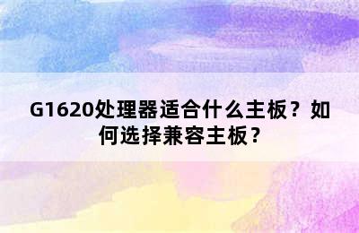 G1620处理器适合什么主板？如何选择兼容主板？