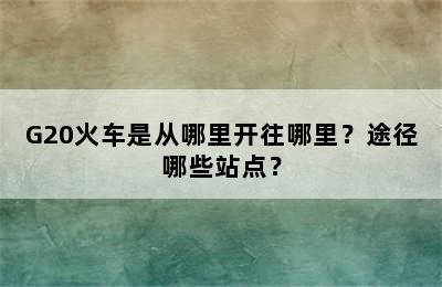 G20火车是从哪里开往哪里？途径哪些站点？