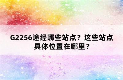 G2256途经哪些站点？这些站点具体位置在哪里？
