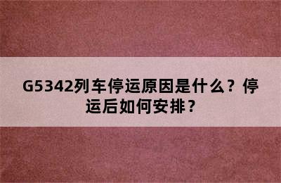 G5342列车停运原因是什么？停运后如何安排？