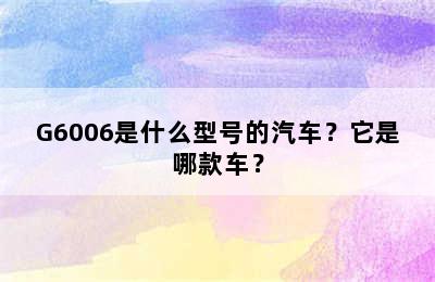 G6006是什么型号的汽车？它是哪款车？