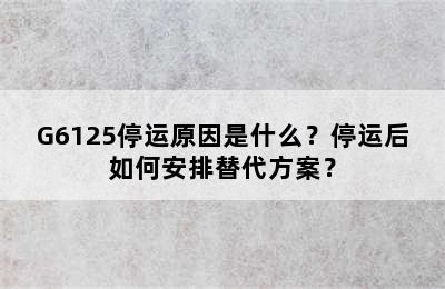 G6125停运原因是什么？停运后如何安排替代方案？