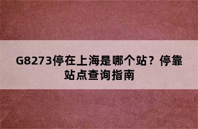 G8273停在上海是哪个站？停靠站点查询指南