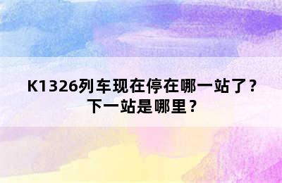 K1326列车现在停在哪一站了？下一站是哪里？